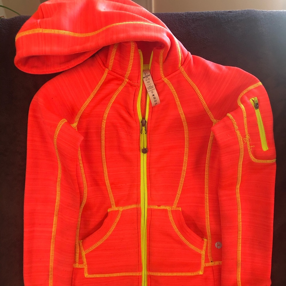 90.Degree Girls orange zip hoodie, size 5-6